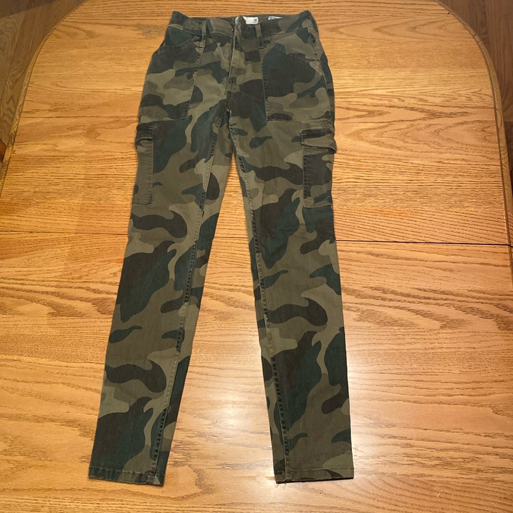 green camo cargo high rise super skinny jeans hollister